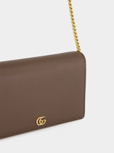 Gucci Dark Taupe GG Marmont Wallet on Chain