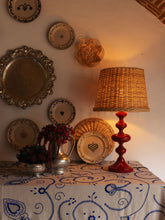 House of Capricorn Foz Red Wood Lamp Base