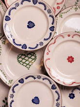 House of Capricorn Hand-Painted Viana Green Stoneware Dinner Plate