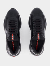 Prada Patent Leather and Technical Fabric Sneakers