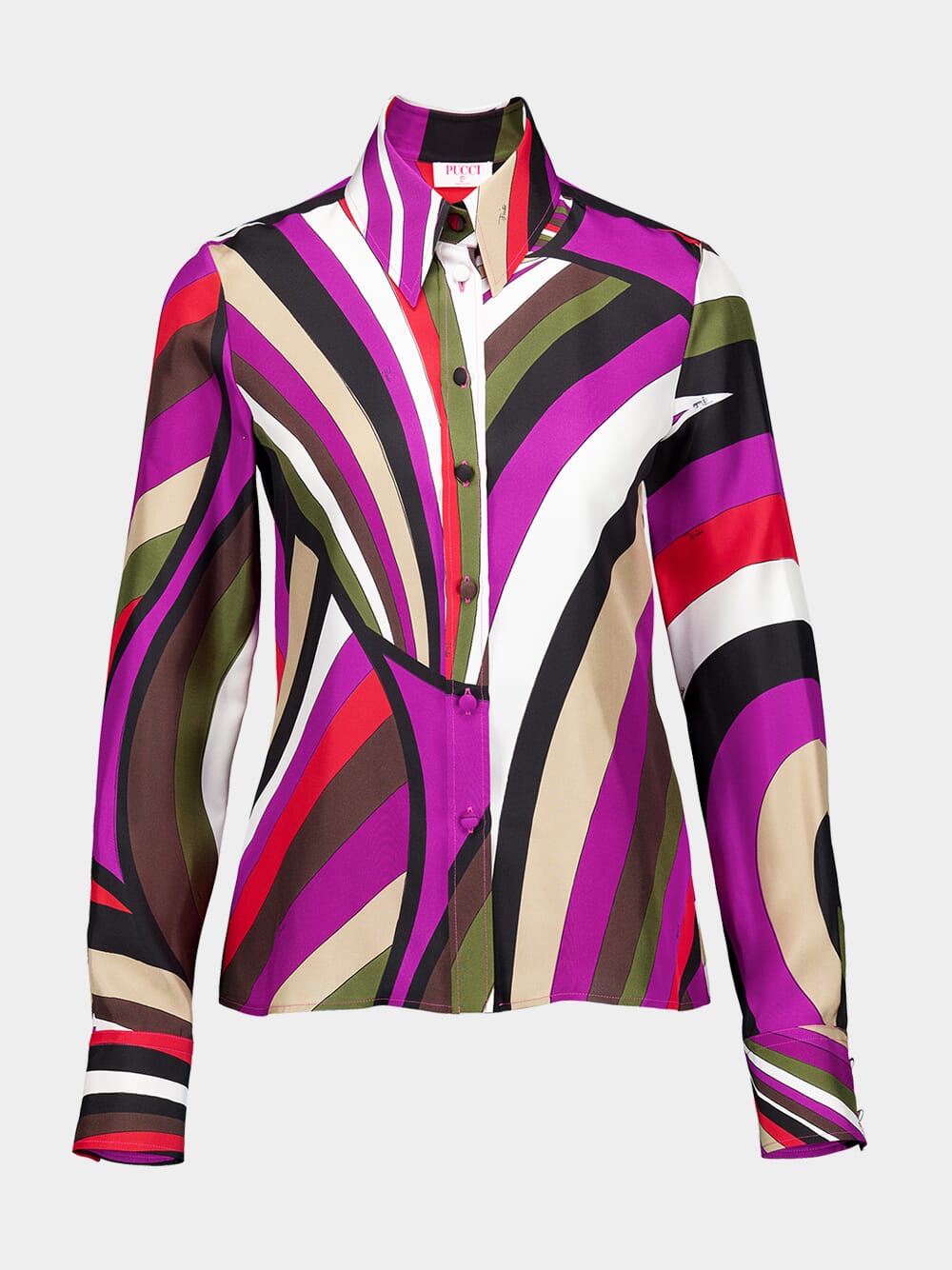 Iride-Print Silk-Twill Shirt