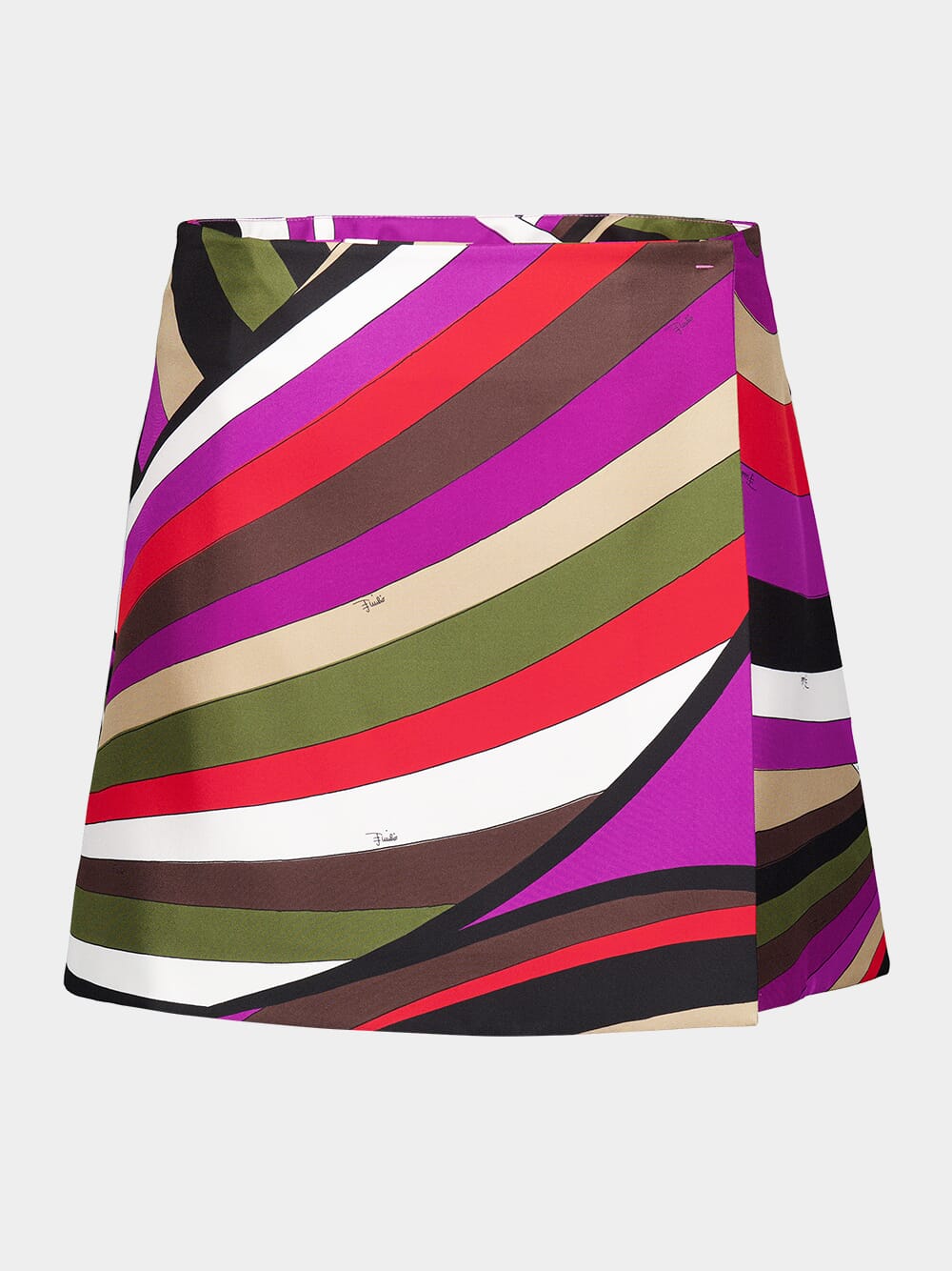 Iride-Print Silk-Twill Mini Skirt