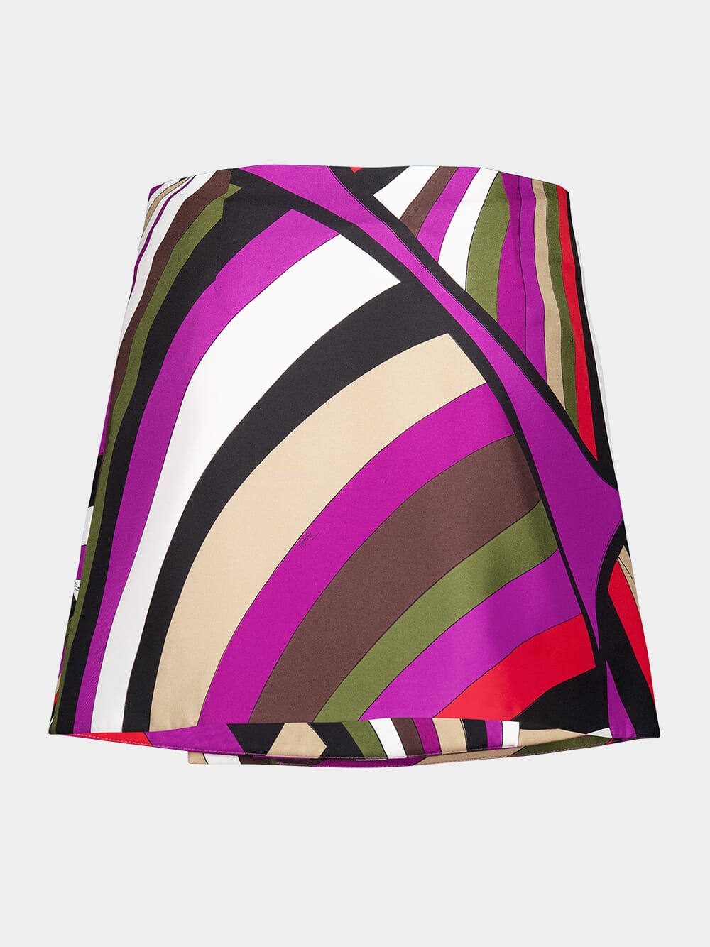 Iride-Print Silk-Twill Mini Skirt