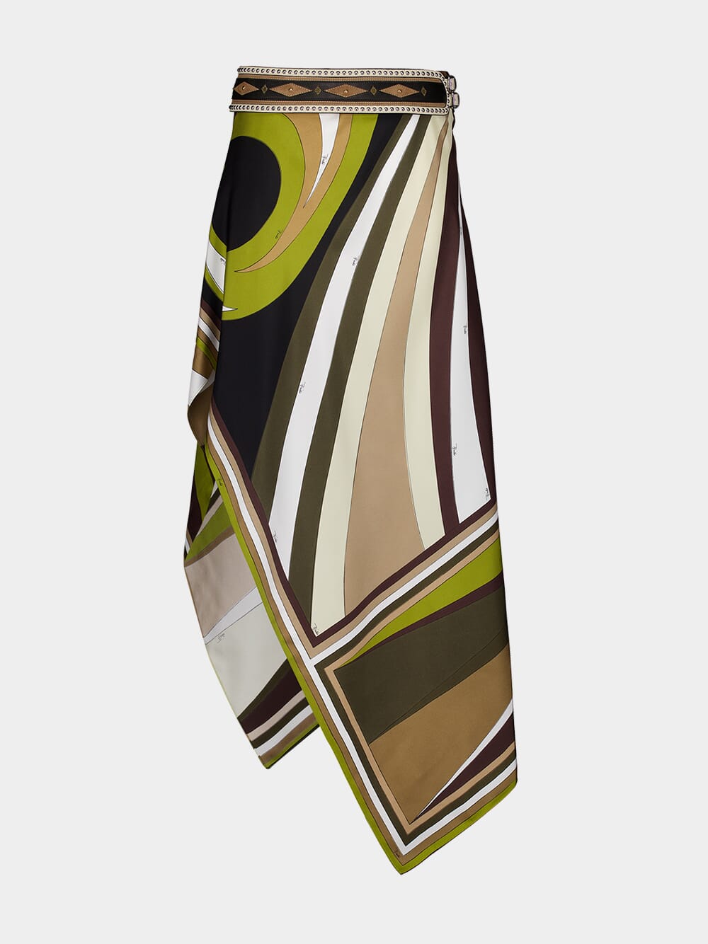 Cigni-Print Silk-Twill Skirt