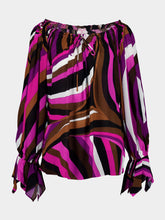 Pucci Bright Pink Iride-Print Off-Shoulder Top