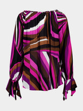 Pucci Bright Pink Iride-Print Off-Shoulder Top
