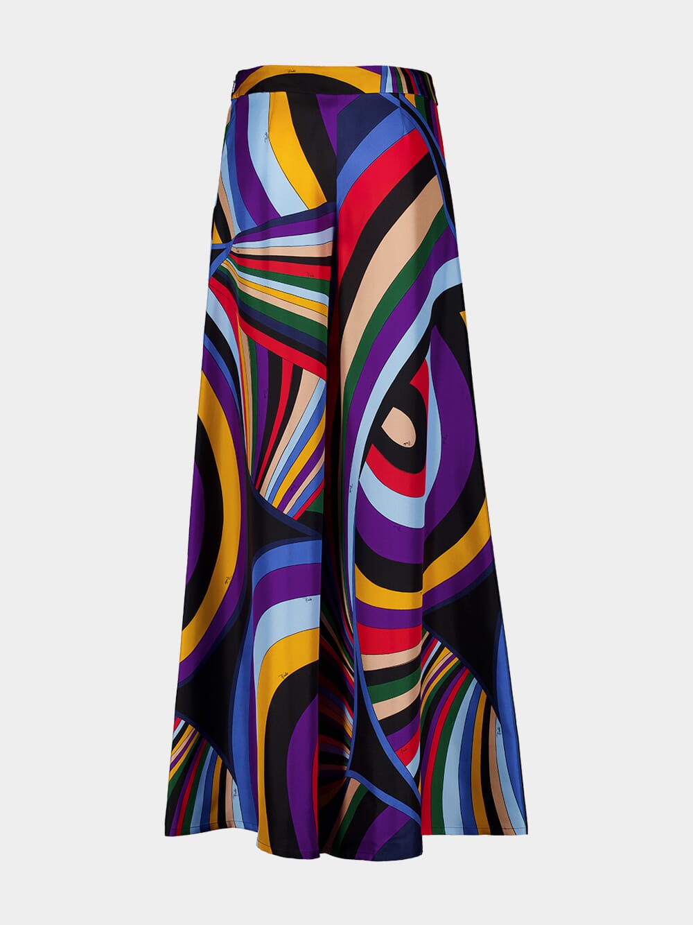 Iride-Print Silk Wide-Leg Trousers