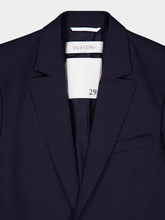 Valentino Garavani Navy Single-Breasted Wool Blazer