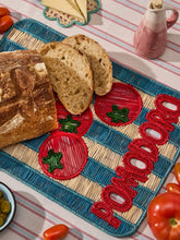 Coro Cora Sky Blue and Red Iraca Palm Pomodoro Placemat