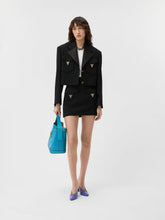 Versace Black Wool A-Line Mini Skirt