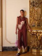 La DoubleJ Kells Swirl Burgundy Silk Palazzo Trousers