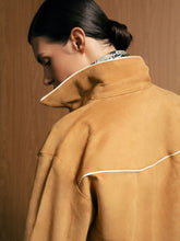 Paula Narcisa Golden Brown Suede Embroidered Cowboy Shirt