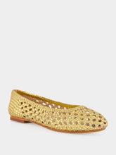 Dragon Diffusion Capri Gold Woven Leather Ballerinas