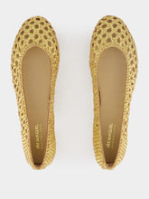Dragon Diffusion Capri Gold Woven Leather Ballerinas