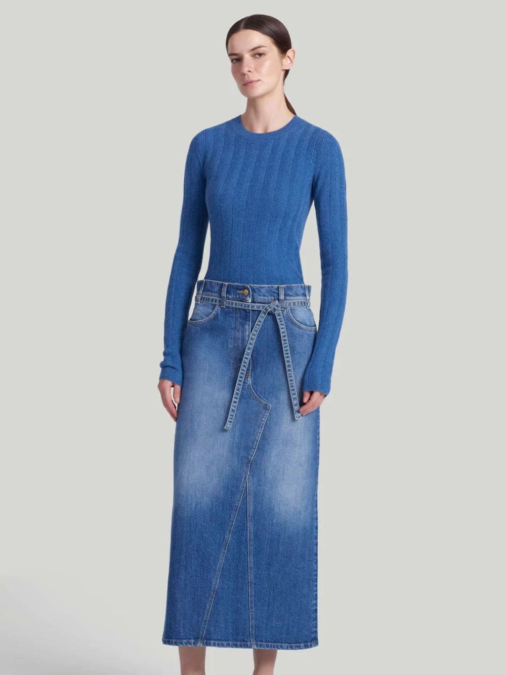 Dean Organic Denim Midi Skirt