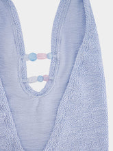 Hunza G Metallic Ice Blue Adriana Beaded Swimsuit