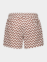 Frescobol Carioca Brown and Ecru Copacabana Print Swim Shorts