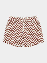 Frescobol Carioca Brown and Ecru Copacabana Print Swim Shorts