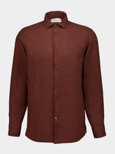 Frescobol Carioca Brown Antonio Linen Shirt