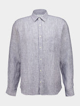 Frescobol Carioca Navy Telles Linen Shirt