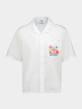 Casablanca White Graphic Embroidered Short Sleeve Shirt