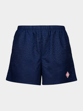 Casablanca Navy Monogram Jacquard Swim Shorts