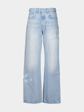 Casablanca Light Wash Graffiti Straight-Leg Jeans