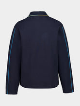 Casablanca Navy Punto Collared Cotton Polo Sweatshirt
