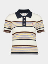 Casablanca Café Culture Wool Stripe Polo Shirt