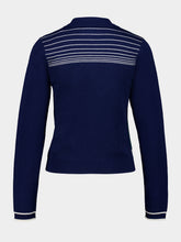 Casablanca Blue Pyramid Jacquard Wool Polo Shirt