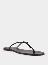 Dragon Diffusion Black Flat Rope Leather Sandals