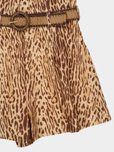 Zimmermann Tan Leopard Linen Halter Playsuit