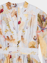 Zimmermann Light Blue Palm Floral Ascension Mini Linen Dress