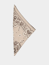 Ferragamo Beige Arabesque Print Triangle Scarf