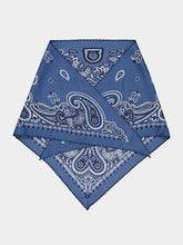 Ferragamo Light Denim Arabesque Print Triangle Scarf