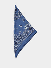 Ferragamo Light Denim Arabesque Print Triangle Scarf
