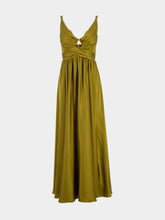 Zimmermann Olive Draped Silk Maxi Dress