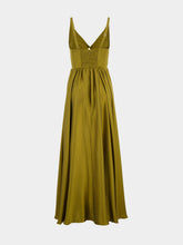 Zimmermann Olive Draped Silk Maxi Dress