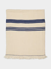 Libeco The Indigo Stripe Linen White and Blue Tablecloth