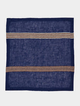Libeco Noa Blue and Brown Linen Napkin