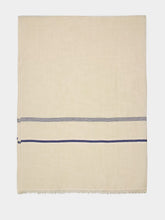 Libeco Andros Linen White and Blue Tablecloth