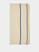 Libeco Andros Linen White and Blue Tablecloth