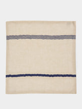 Libeco Andros White and Blue Linen Napkin