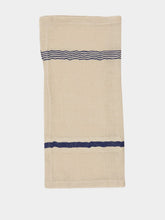 Libeco Andros White and Blue Linen Napkin