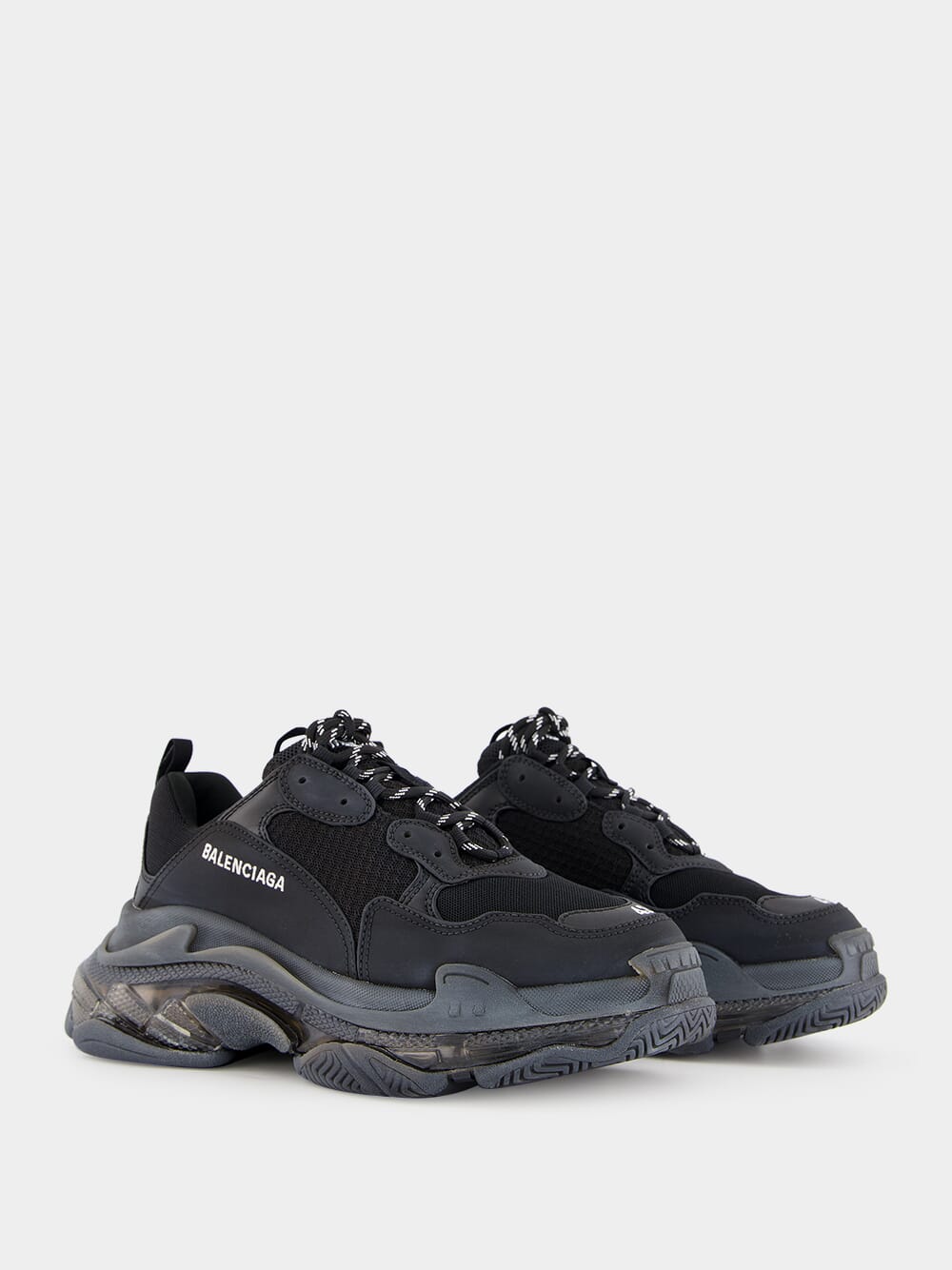 Triple S Clear Sole Black Sneakers