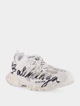 Balenciaga White Track Signature Logo Sneakers