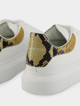 Alexander McQueen White Oversized Sneakers with Snake Print