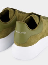 Alexander McQueen Olive Green Oversized Suede Sneakers