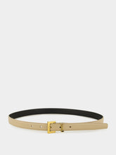 Saint Laurent Dark Beige Cassandre Thin Leather Belt