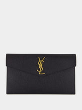 Saint Laurent Black Uptown Grain Leather Clutch